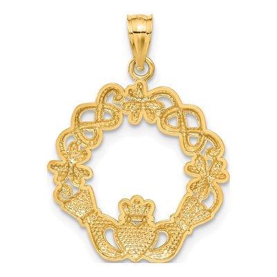 14K Yellow Gold Claddagh Pendant – view 4
