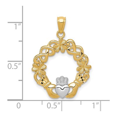 14K Yellow Gold Claddagh Pendant – view 5