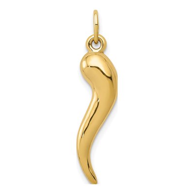 14K Yellow Gold Horn Charm