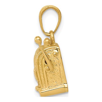 14K Yellow Gold 3D Slot Machine Pendant – view 3