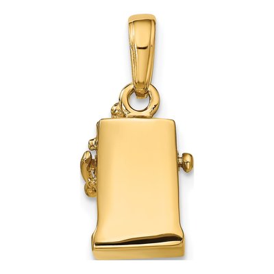 14K Yellow Gold 3D Slot Machine Pendant – view 4