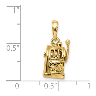 14K Yellow Gold 3D Slot Machine Pendant – view 5