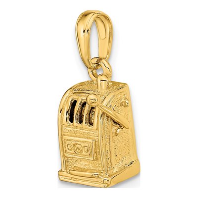 14K Yellow Gold 3D Slot Machine Pendant – view 6