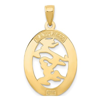 14K Yellow Gold Chinese Happiness Symbol Pendant – view 5