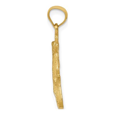 14K Yellow Gold Diamond-Cut Lizard Pendant – view 3