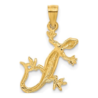 14K Yellow Gold Diamond-Cut Lizard Pendant – view 4