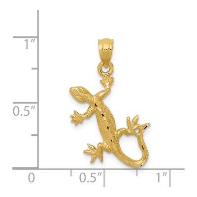 14K Yellow Gold Diamond-Cut Lizard Pendant – view 5