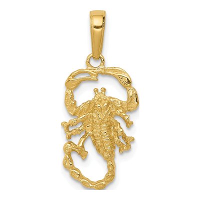 14K Yellow Gold Scorpion Pendant