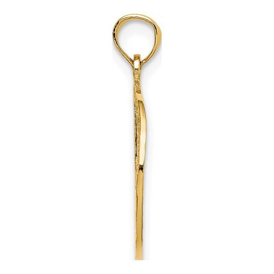 14K Yellow Gold Textured Peace Sign Pendant – view 3