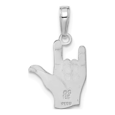 14K White Gold 'i Love You' Sign Language Pendant – view 4