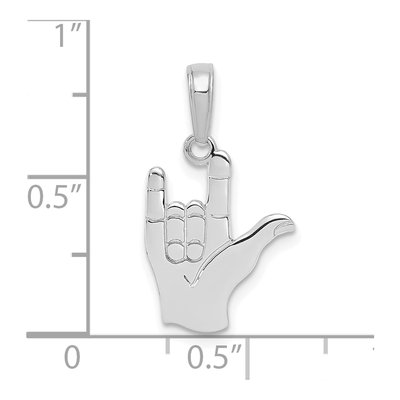 14K White Gold 'i Love You' Sign Language Pendant – view 5