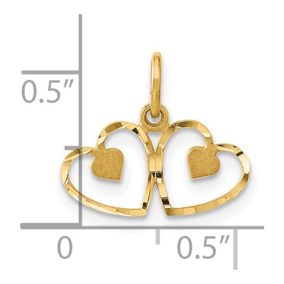 14K Yellow Gold Two Hearts Pendant – view 5