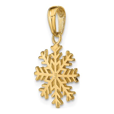 14K Yellow Gold Snowflake Pendant – view 5