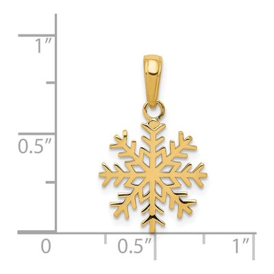 14K Yellow Gold Snowflake Pendant – view 6