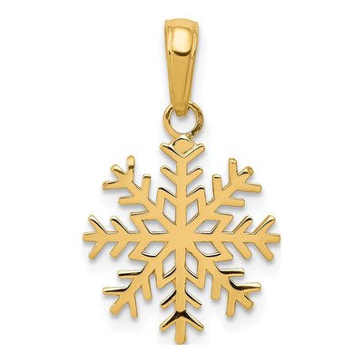 14K Yellow Gold Snowflake Pendant