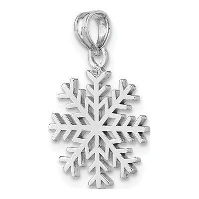 14K White Gold Snowflake Pendant – view 5