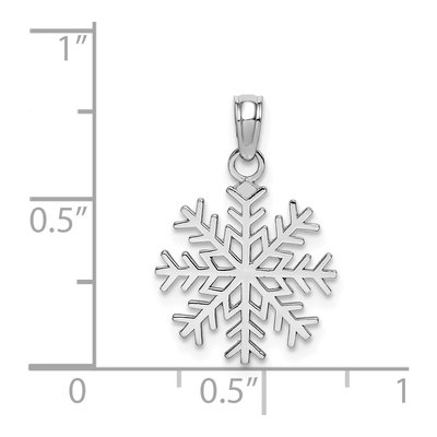 14K White Gold Snowflake Pendant – view 6