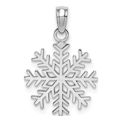 14K White Gold Snowflake Pendant
