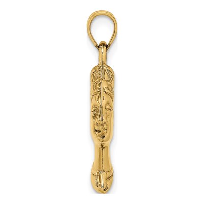 14K Yellow Gold 3-D Nefertiti Pendant – view 3