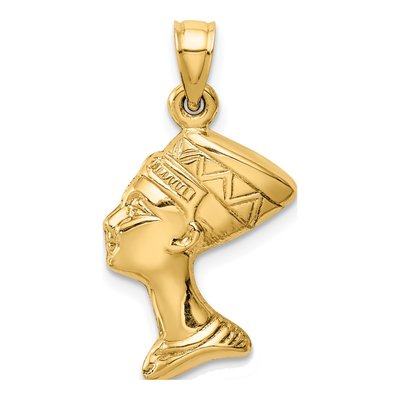14K Yellow Gold 3-D Nefertiti Pendant – view 4