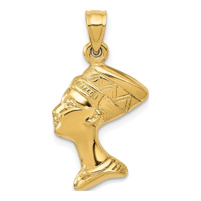 14K Yellow Gold 3-D Nefertiti Pendant