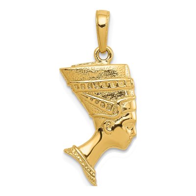 14K Yellow Gold 3-D Nefertiti Pendant – view 4