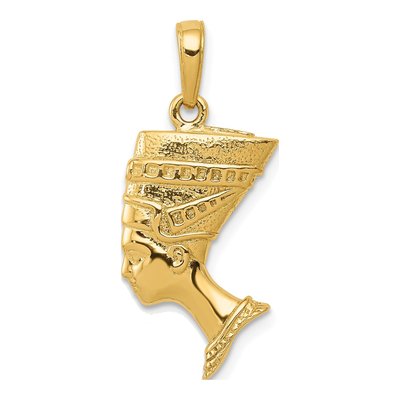 14K Yellow Gold 3-D Nefertiti Pendant