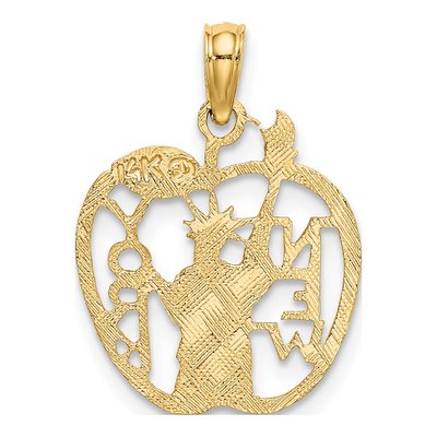 14K Yellow Gold NY Apple Charm – view 4