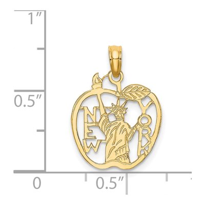 14K Yellow Gold NY Apple Charm – view 5