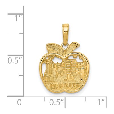 14K Yellow Gold NYC Skyline Apple Pendant – view 5