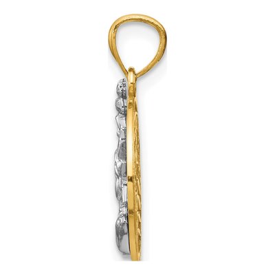 14K Two-Tone Gold Liberty Flag Disk Pendant – view 3