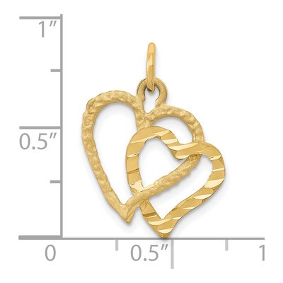 14K Yellow Gold Double Heart Pendant – view 5