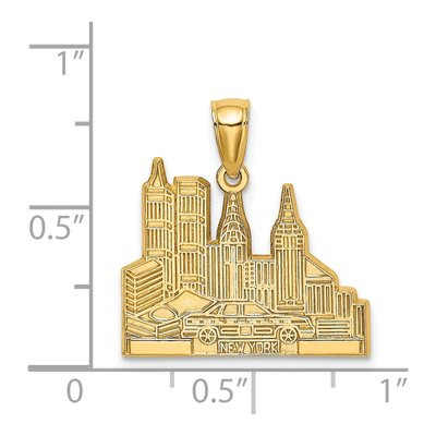 14K Yellow Gold NYC Skyline Taxi Pendant – view 5