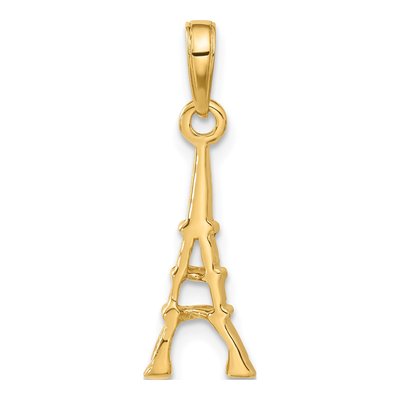 14K Yellow Gold Eiffel Tower Pendant – view 4
