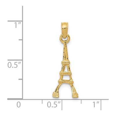 14K Yellow Gold Eiffel Tower Pendant – view 5
