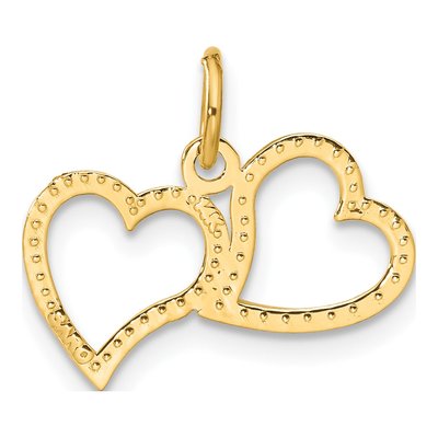 14K Yellow Gold Double Heart Pendant – view 4