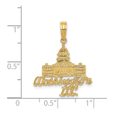 14K Yellow Gold Capitol Building Pendant – view 5