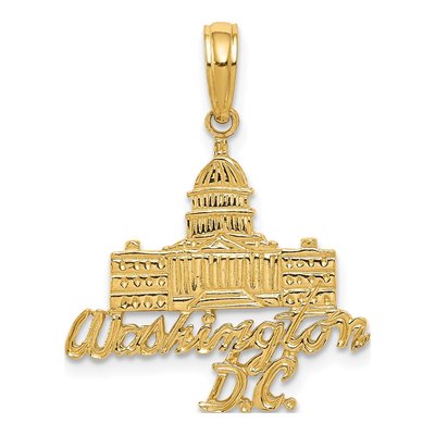14K Yellow Gold Capitol Building Pendant