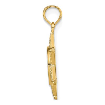 14K Yellow Gold Deputy Sheriff Badge Pendant – view 3