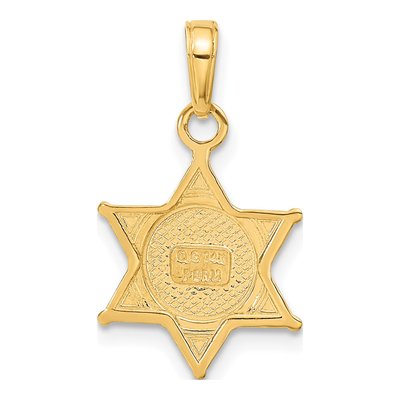 14K Yellow Gold Deputy Sheriff Badge Pendant – view 4
