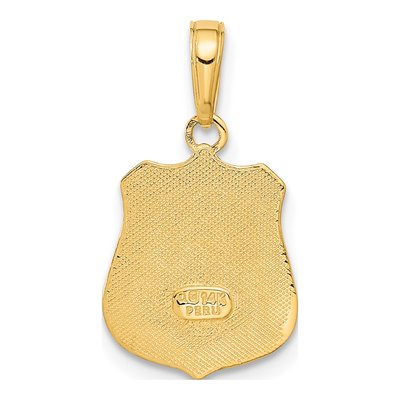 14K Yellow Gold Police Badge Pendant – view 4