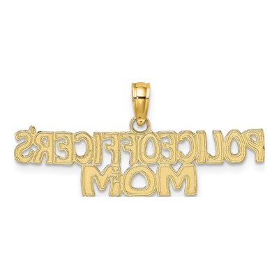 14K Yellow Gold Police Officer's Mom Charm – view 5