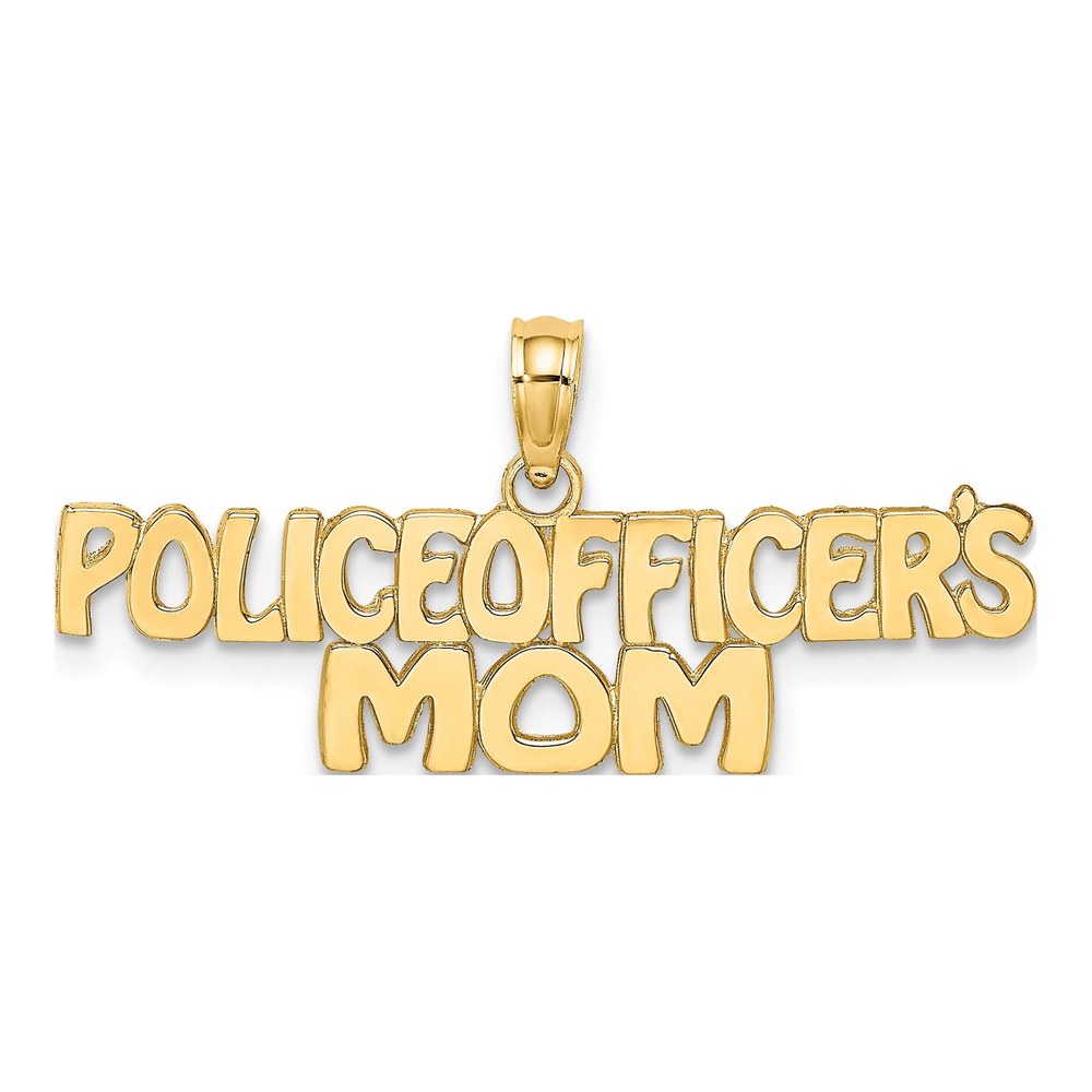 14K Yellow Gold Police Officer's Mom Charm
