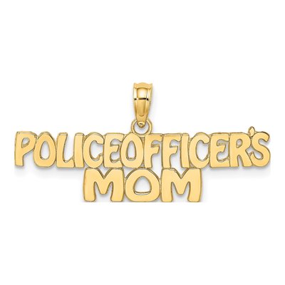 14K Yellow Gold Police Officer's Mom Charm
