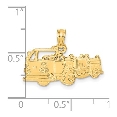 14K Yellow Gold Fire Truck Pendant – view 5
