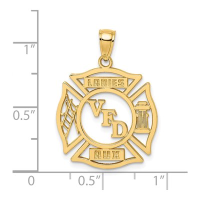 14K Yellow Gold VFD AUX Shield Charm – view 5