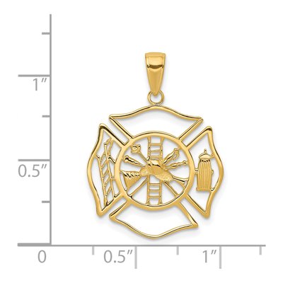 14K Yellow Gold Fireman Shield Pendant – view 5
