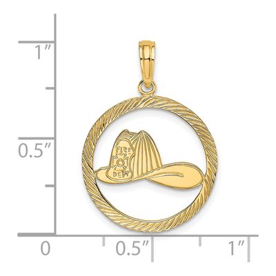 14K Yellow Gold Fireman Helmet Pendant – view 4