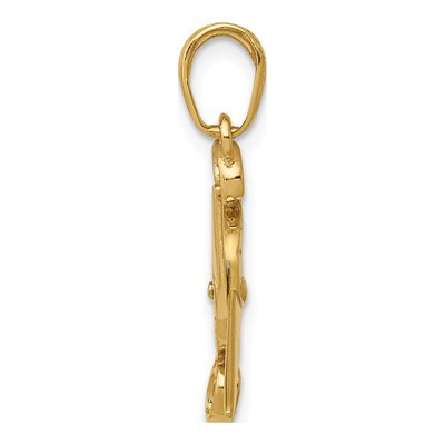 14K Yellow Gold 3-D Moveable Scissors Pendant – view 2