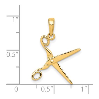 14K Yellow Gold 3-D Moveable Scissors Pendant – view 4